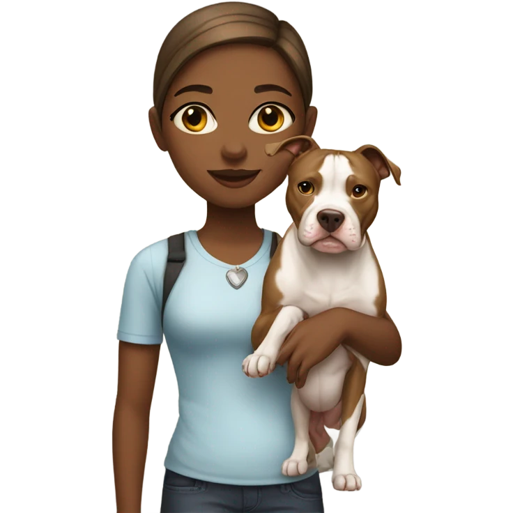 Girl with pit bull emoji