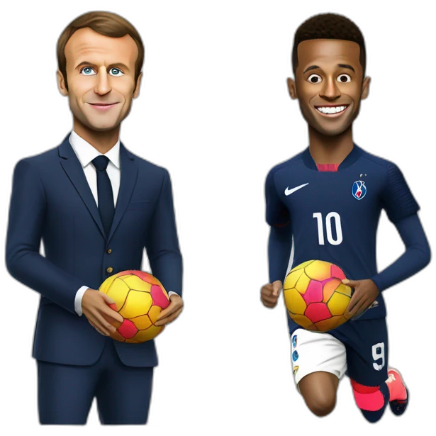 Emmanuel Macron et neymar Jr en train emoji