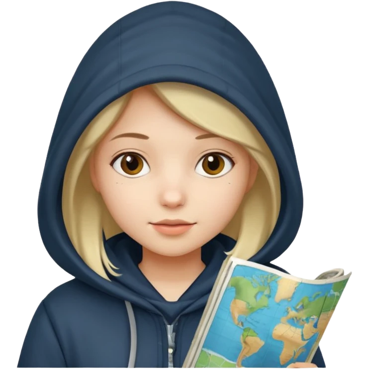 Girl + hood + map emoji