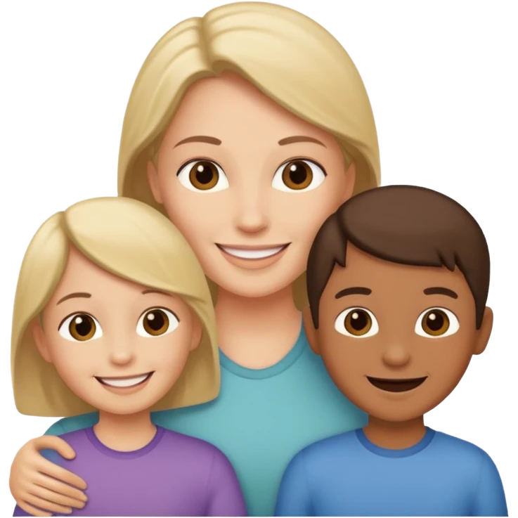 Gender neutral parent with 3 kids emoji