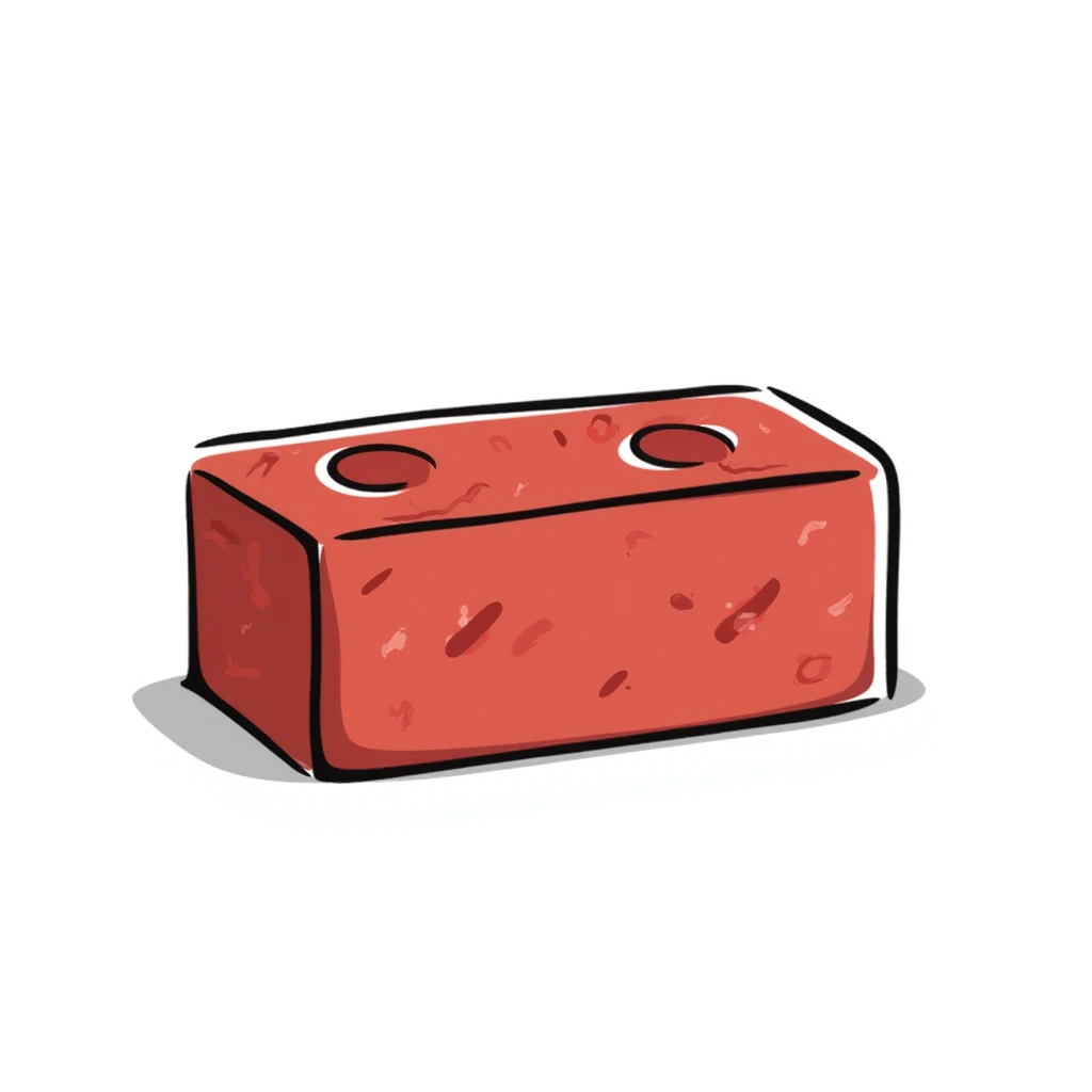 A single red brick emoji