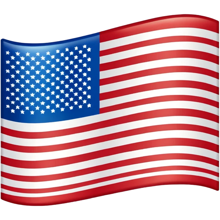 American flag, simplified, red and white horizontal stripes, blue field with white stars, no text emoji