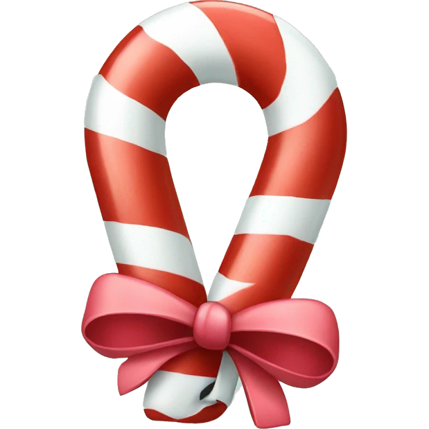 Candy cane with bow emoji