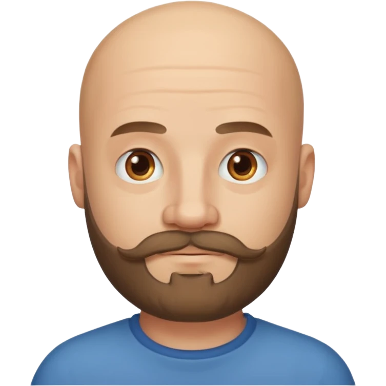bald man with beard and mustache emoji