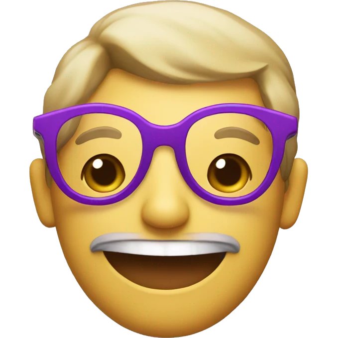 Smiling face with purple specs and pink cheeks  emoji