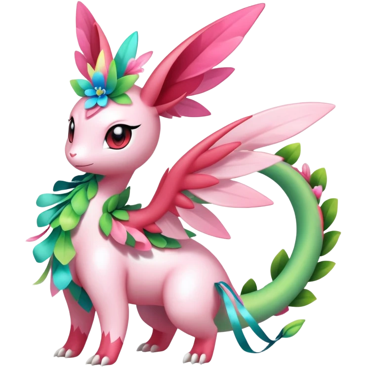 Shiny Exotic Cute Majestic Ethereal Sparkly Flygon-Sylveon-Shaymin-Meganium-Hybrid-Creature emoji