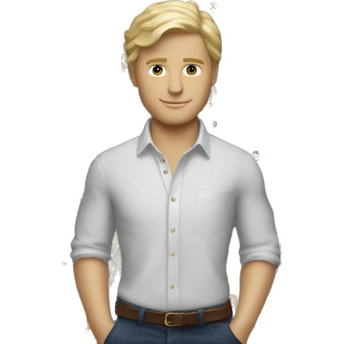 blonde white guy wearing ralph lauren emoji