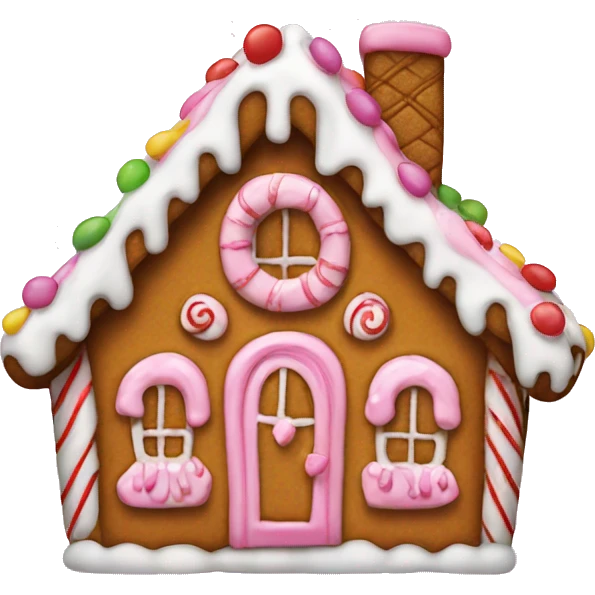Gingerbread house pink emoji