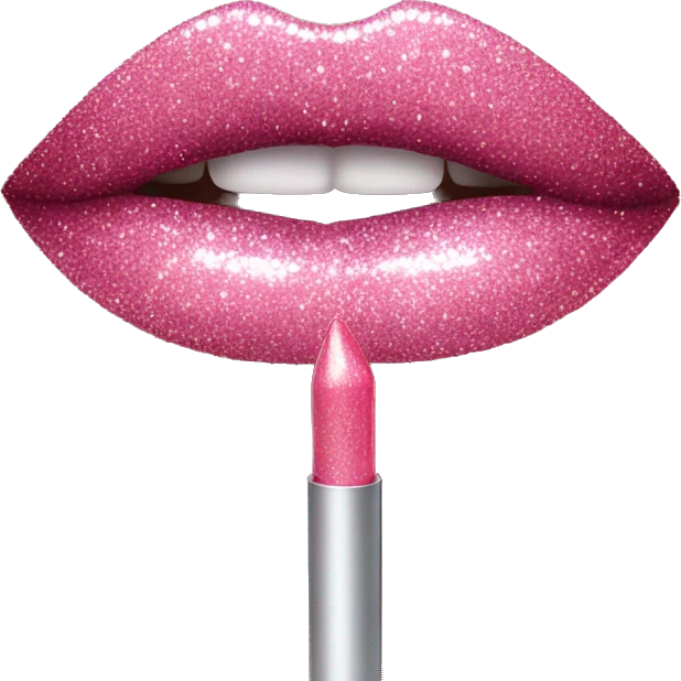 pink glittery lipgloss emoji