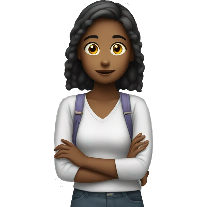 a girl thinking about emoji
