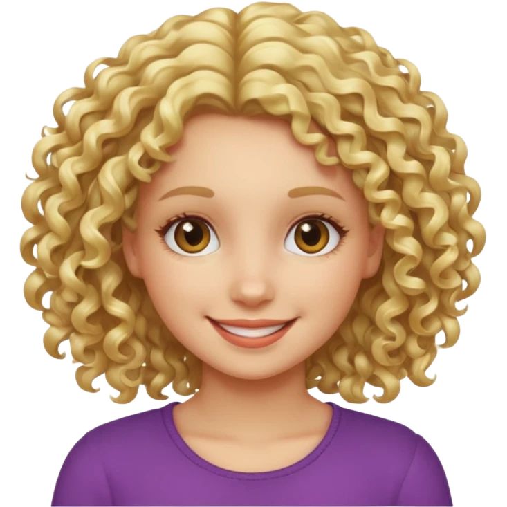 Cool blond curly girl emoji