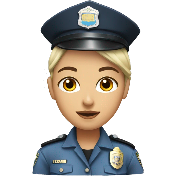 Mujer policía local piel blanca y pelo moreno  emoji