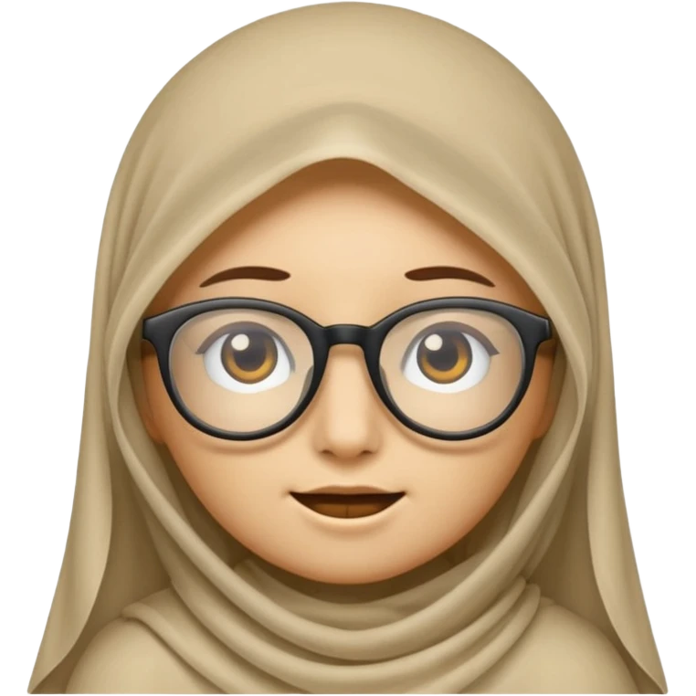 A veiled emoji wearing glasses emoji