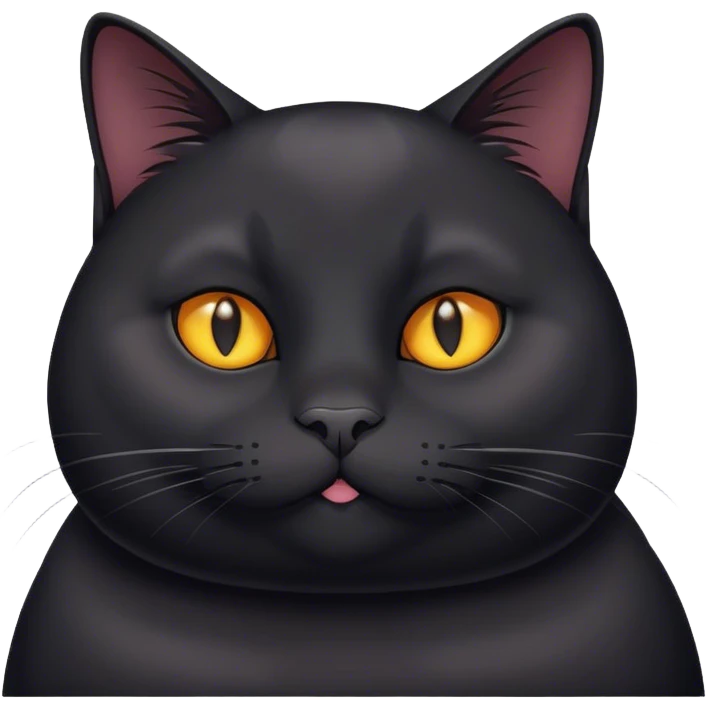 Fat black cat emoji