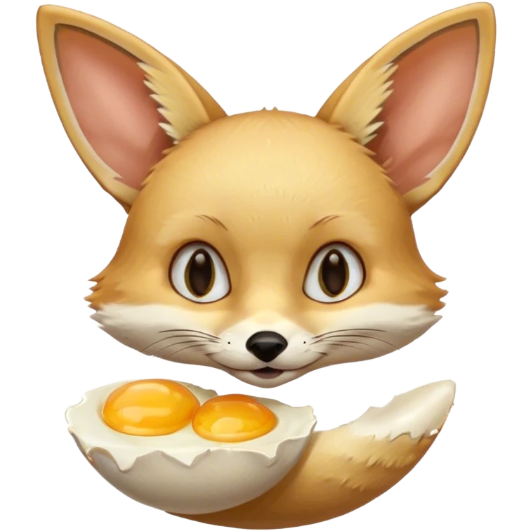 fennec eating a  full raw egg emoji
