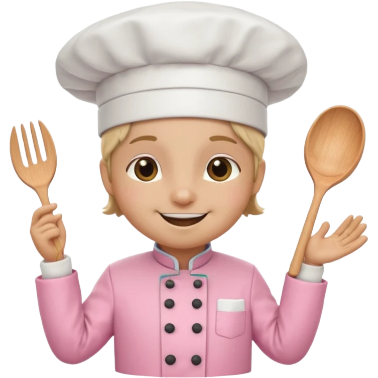 animal with pink chef costume emoji