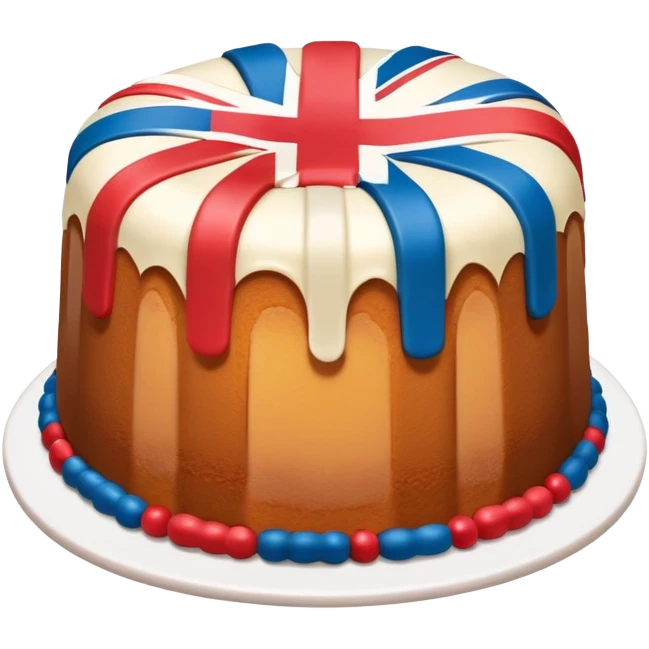 A delicious pound cake with London-inspired decorations emoji