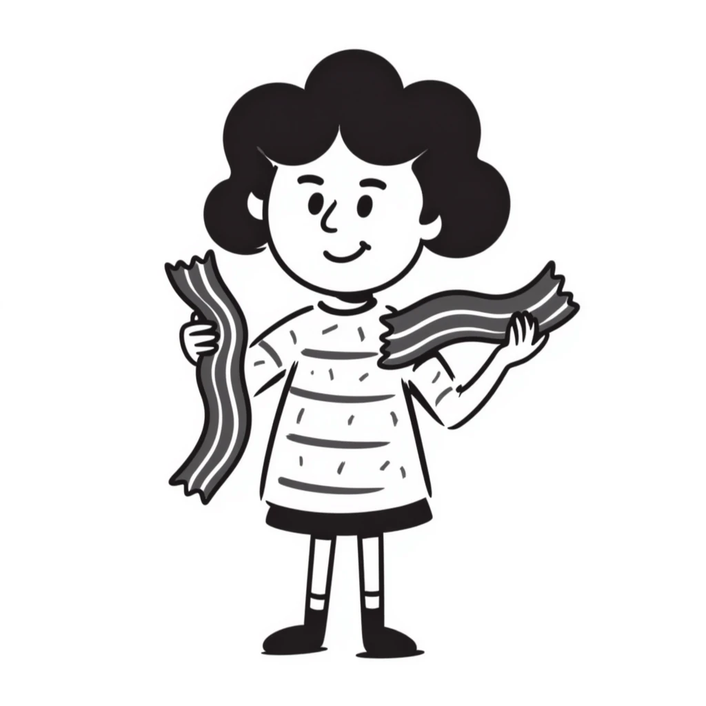 little girl with bacon emoji