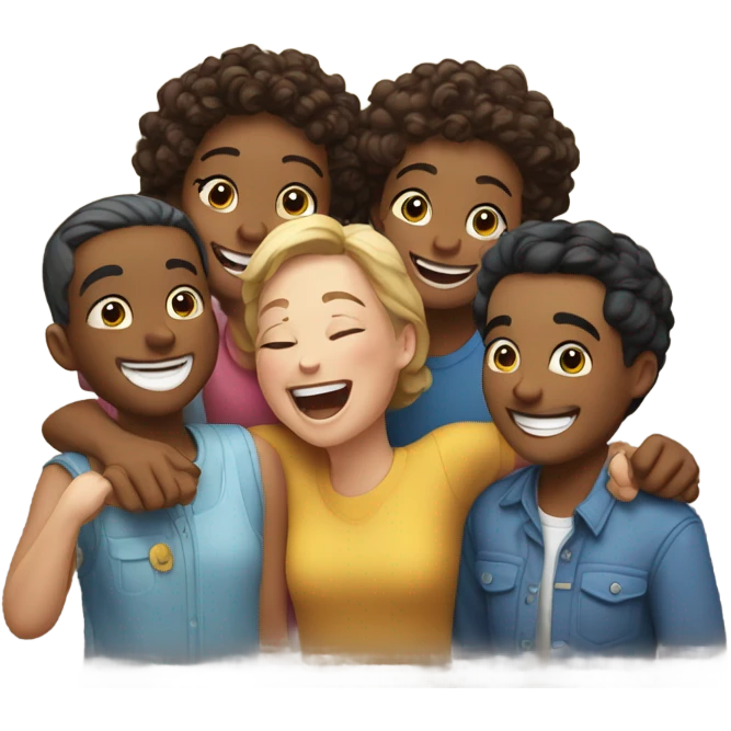 Friends together laughing emoji