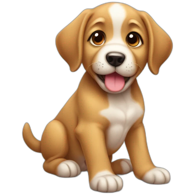 Very cute puppy exsiting emoji