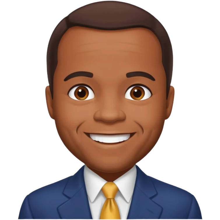 Berry Gordy with dark brown hair emoji