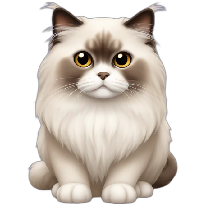 Himalayan ragdoll cat with brown eyes emoji