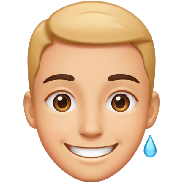 Smile with sweat drop emoji