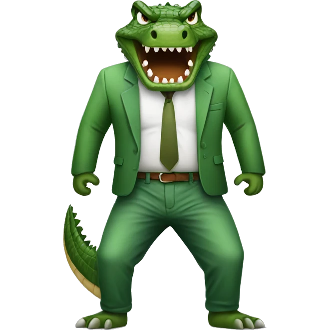 angry crocodile in pants emoji
