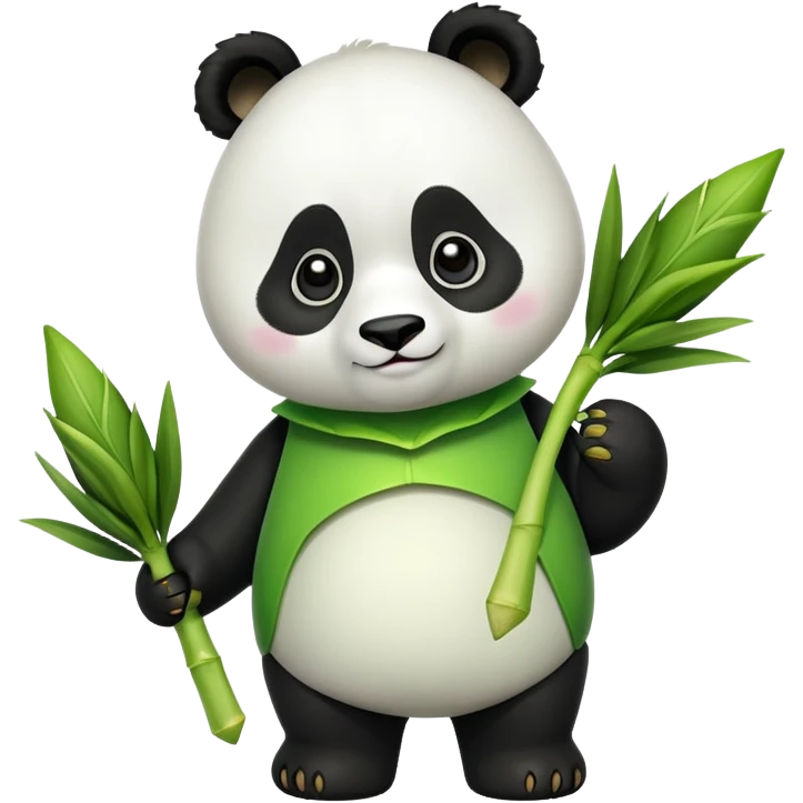 Panda dressed in leek emoji