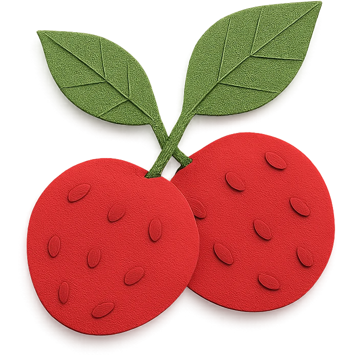 paper craft style berries emoji