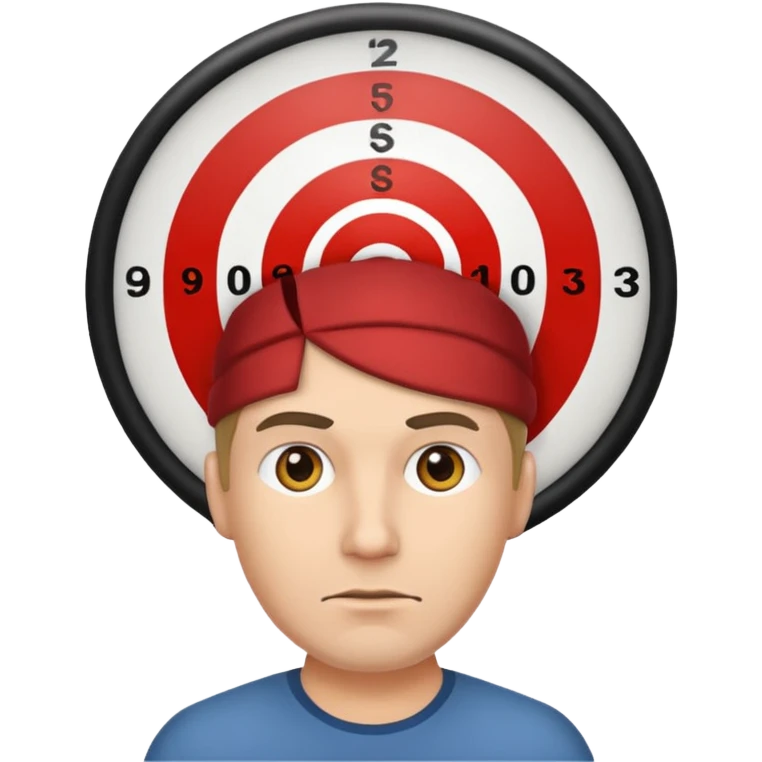 A man with a target on his head emoji