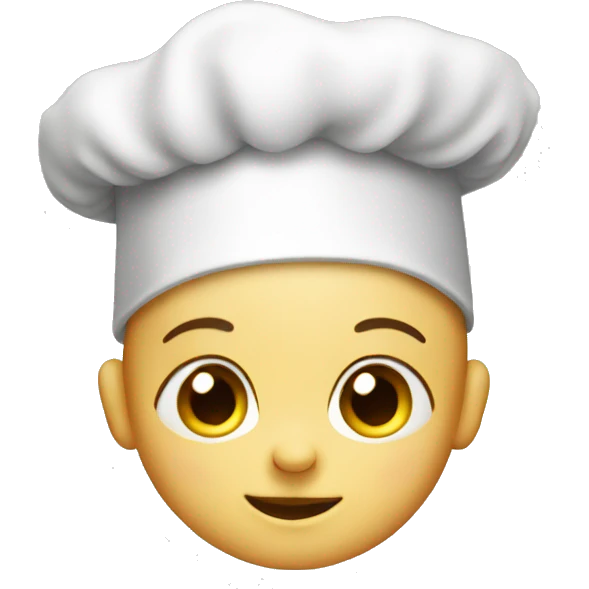 head of a baby wearing a chef's hat emoji