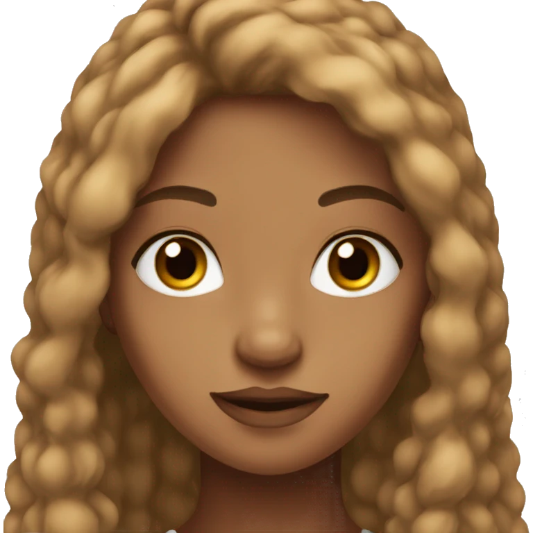 Talls mixed girl with Brown long Hair and Brown eyes emoji