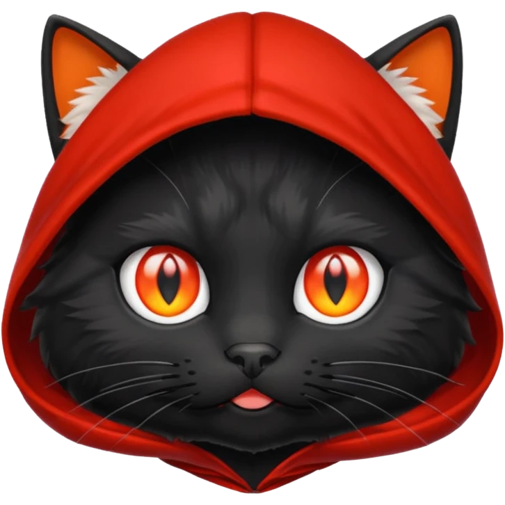 Black Cat with red hood emoji