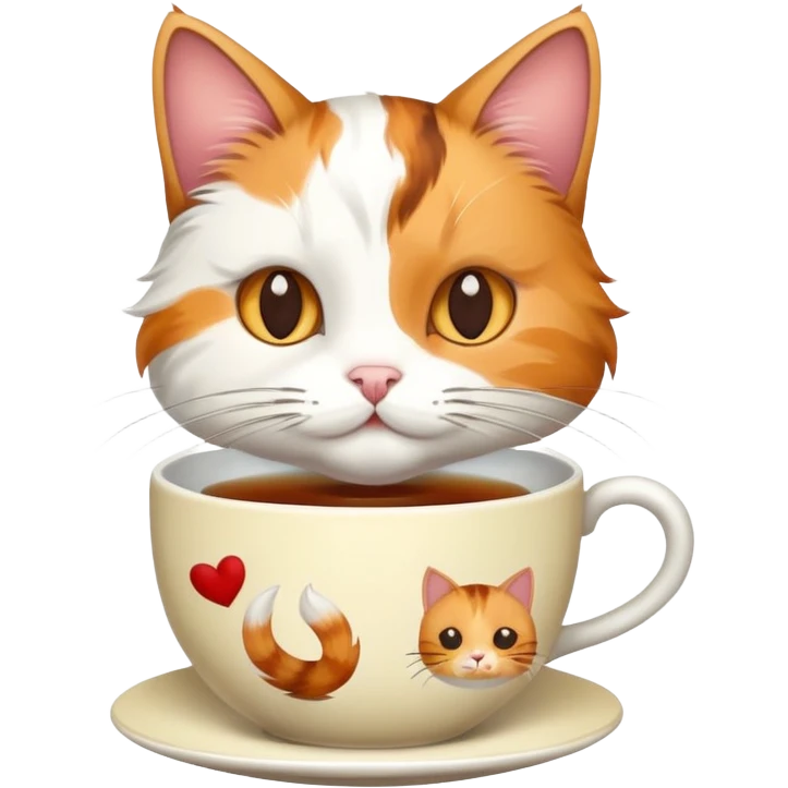 Cat drinking a cup of tea  emoji