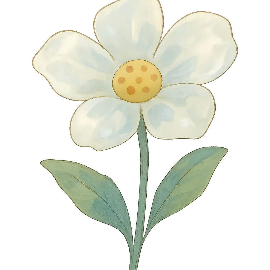 transparent flower, soft and whimsical ghibli style emoji