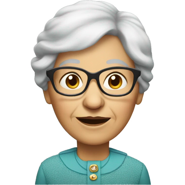 old-woman with glasses in dress emoji