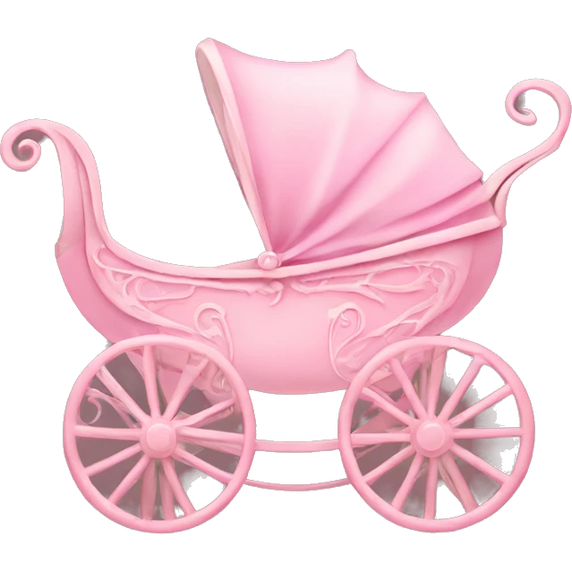 vintage fancy pink baby carriage emoji