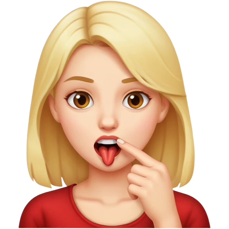 girl bite her finger emoji