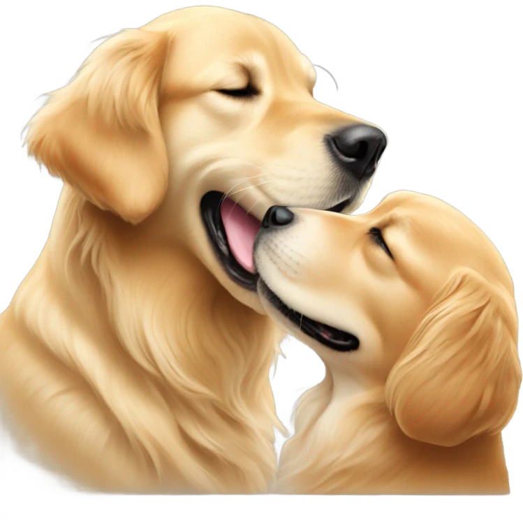 golden retriever kissing  emoji
