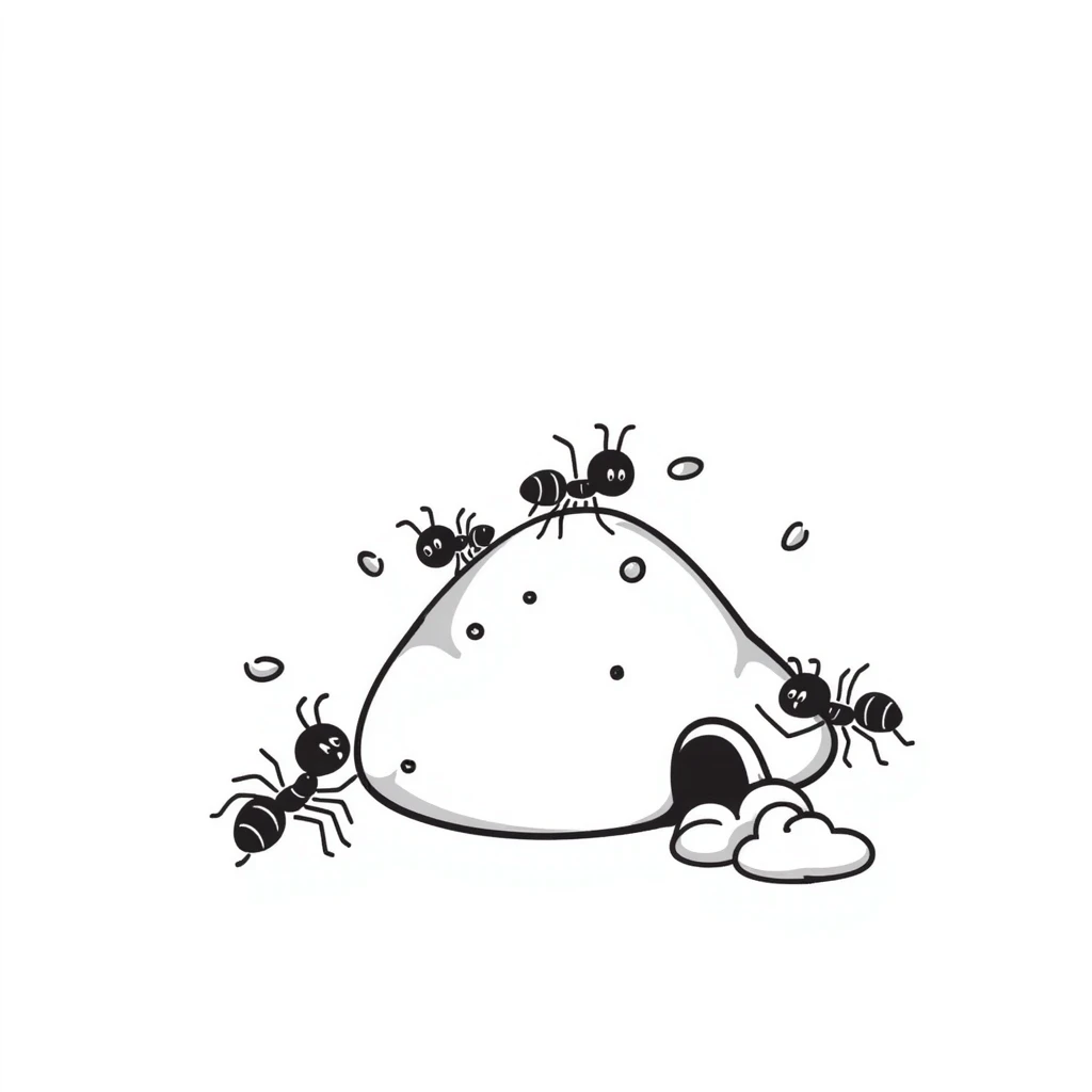 ant hill, hand drawn doodle style emoji
