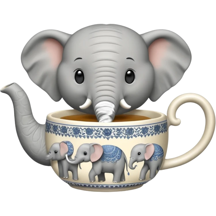 elephant with tea cup emoji