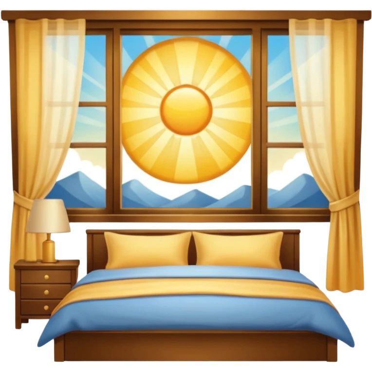 Aesthetic sun rays from window in bedroom emoji