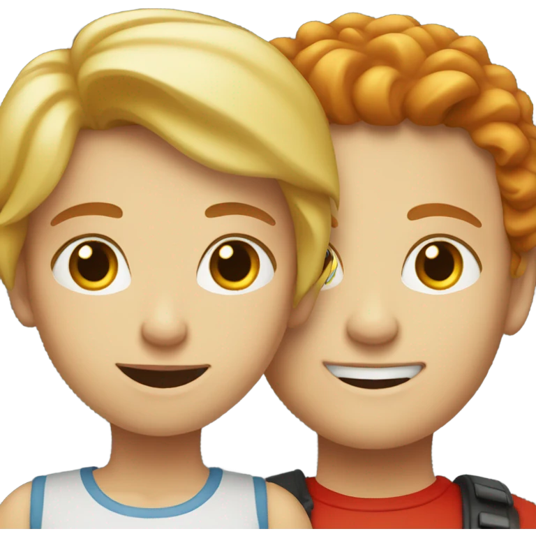 blonde girl and red head boy together  emoji