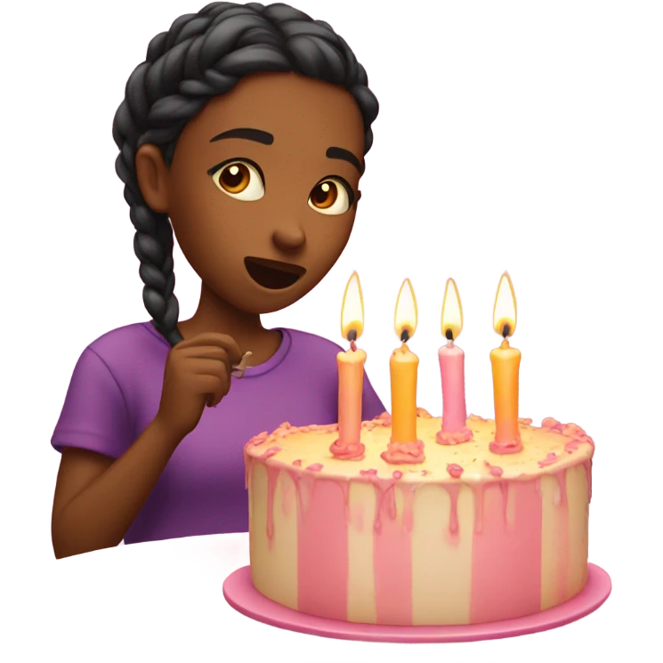 Girl blowing candles  emoji