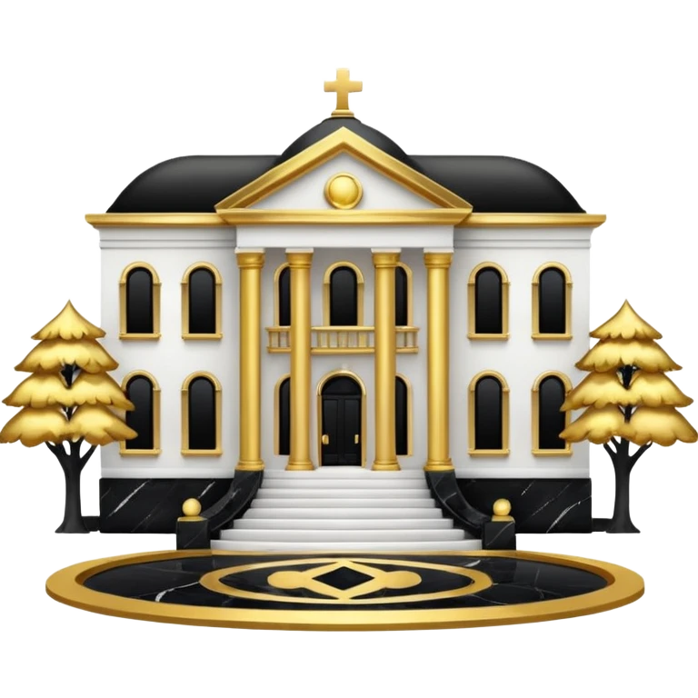  white and black marble mansion aesthetics with shiny gold accents emoji