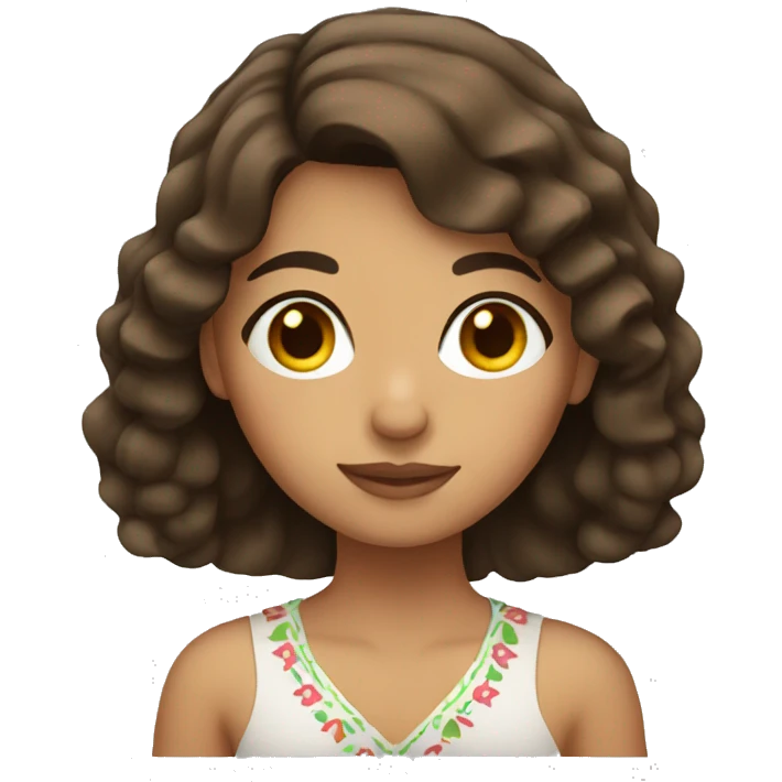 Mexican girl with brown hair emoji