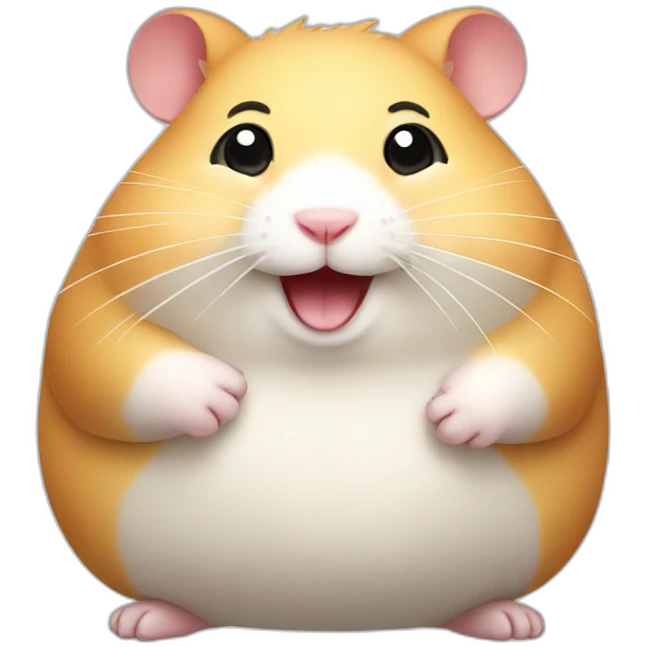 Fat hamster celebrating  emoji
