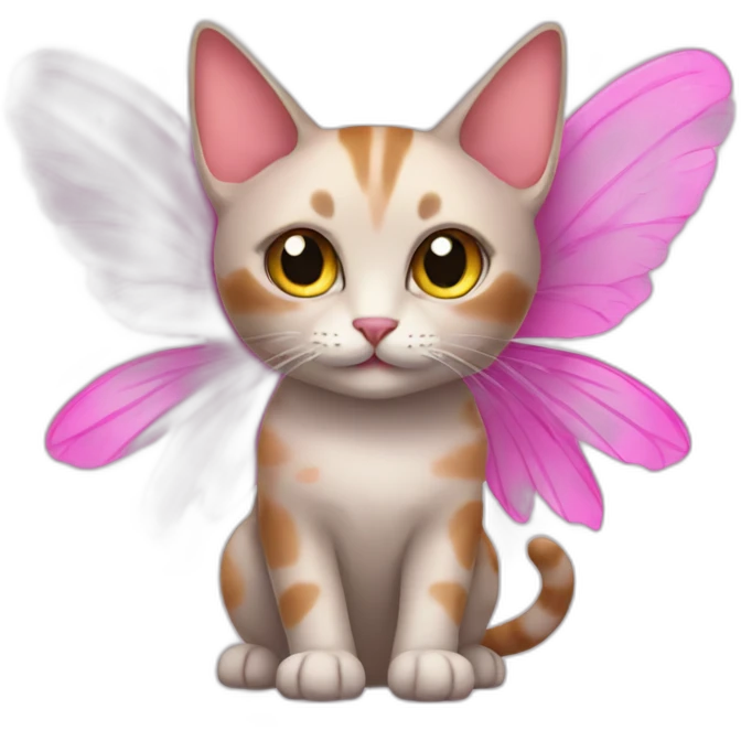 cat with pink fairy wings emoji
