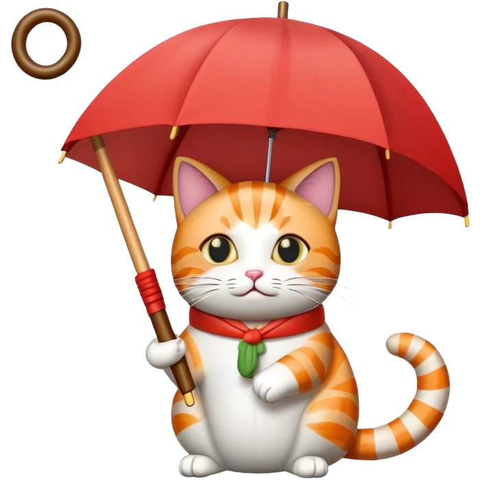 cat holding an umbrella made out of sushi emoji